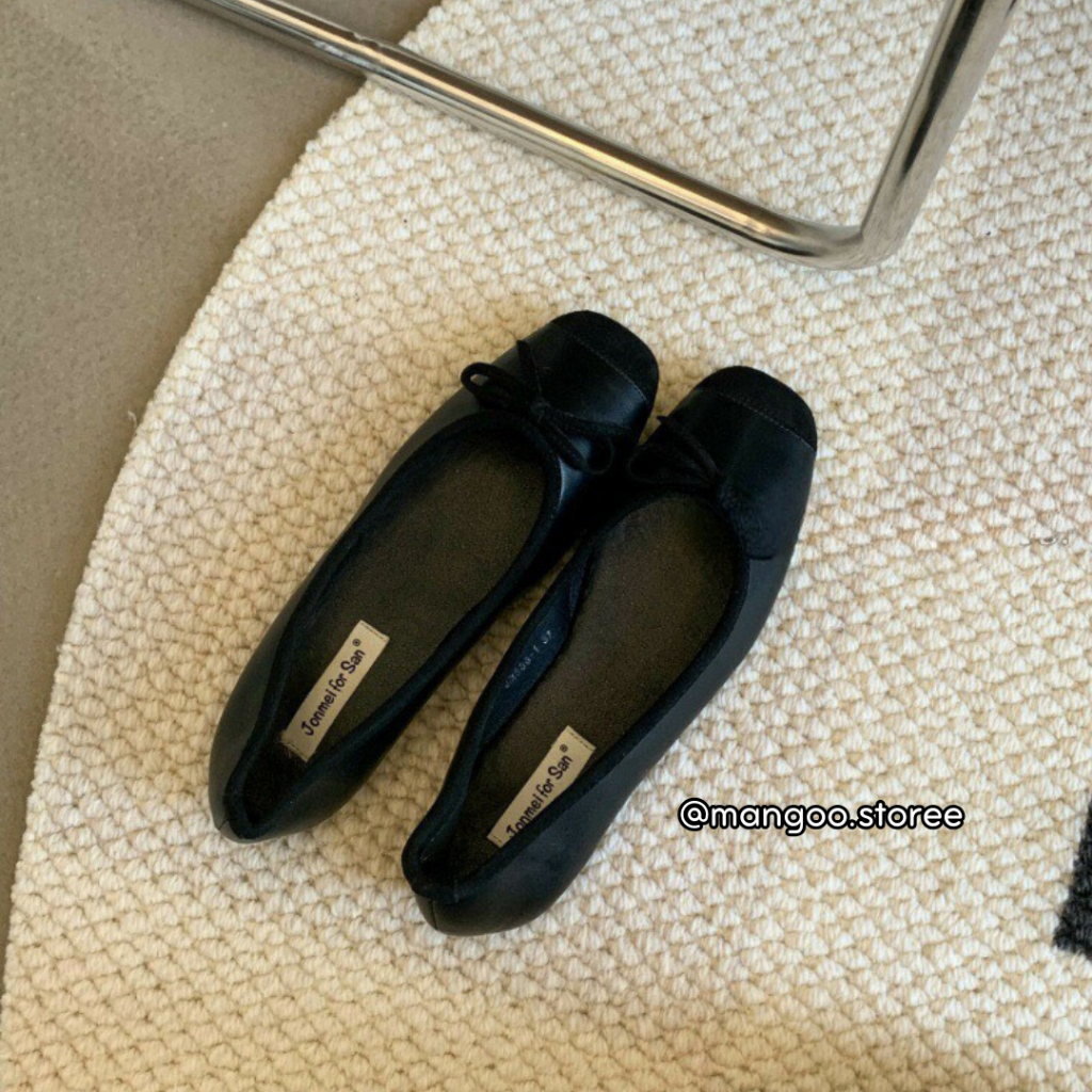 Giày bệt búp bê đính nơ nhỏ phối màu