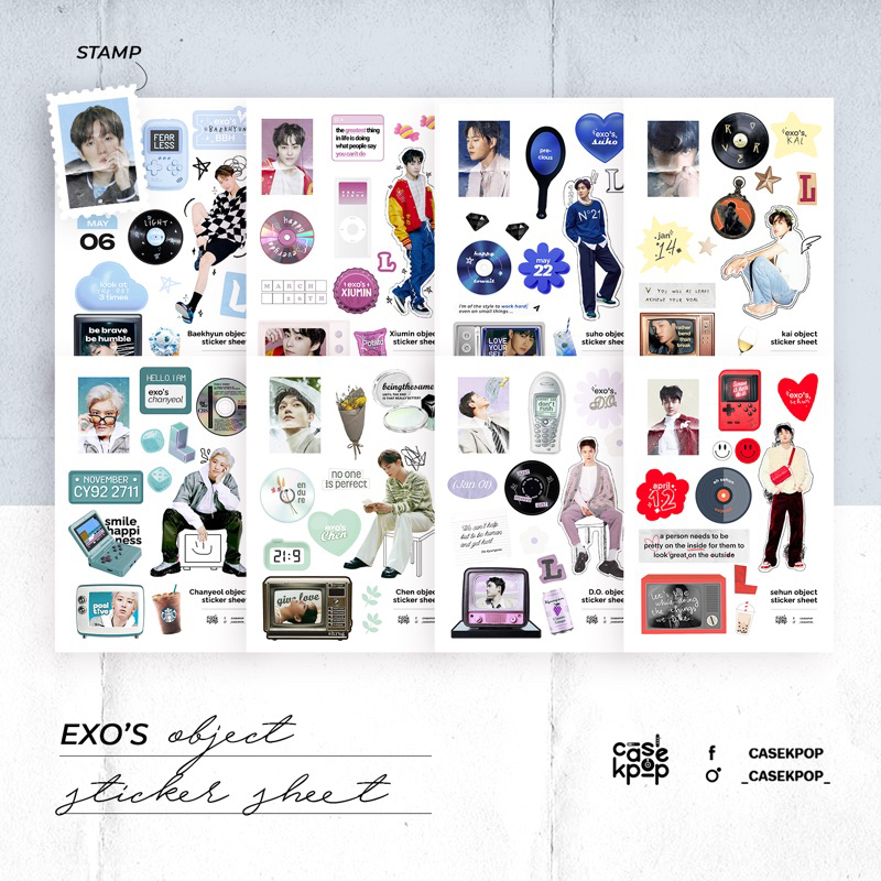 Sticker, hình dán bế viền thiết kế EXO