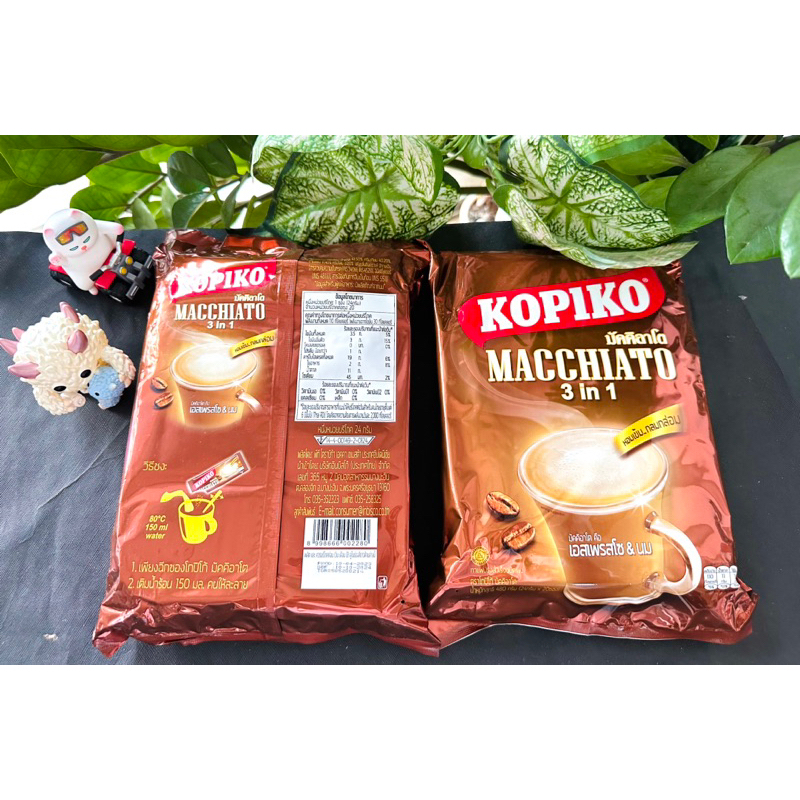 Cafe kopiko macchiato 3 in 1 Thái Lan. Túi 20 gói x 24g. Date 9-10/2024.