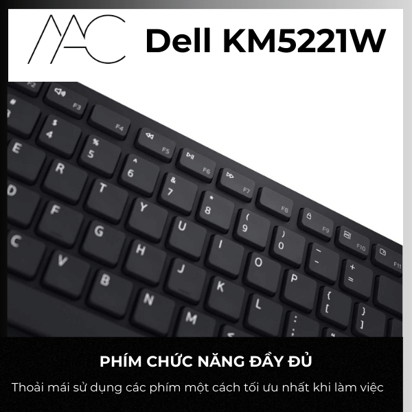 Bộ bàn phím chuột không dây Dell Pro Wireless KM5221W - Chính Hãng BH 12 Tháng