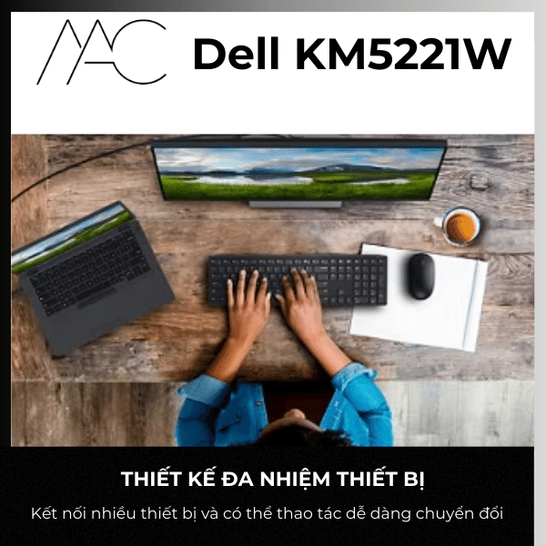 Bộ bàn phím chuột không dây Dell Pro Wireless KM5221W - Chính Hãng BH 12 Tháng