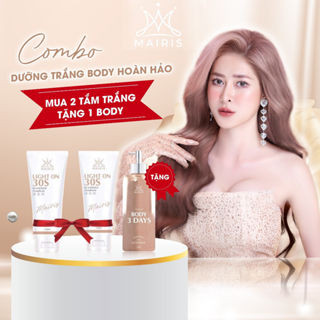 Combo 2 hộp Tắm Trắng Light On 30S Tặng 1 hộp Kem Body Truyền Trắng 3DAYS dưỡng trắng hồng, cấp ẩm, chống nắng an toàn
