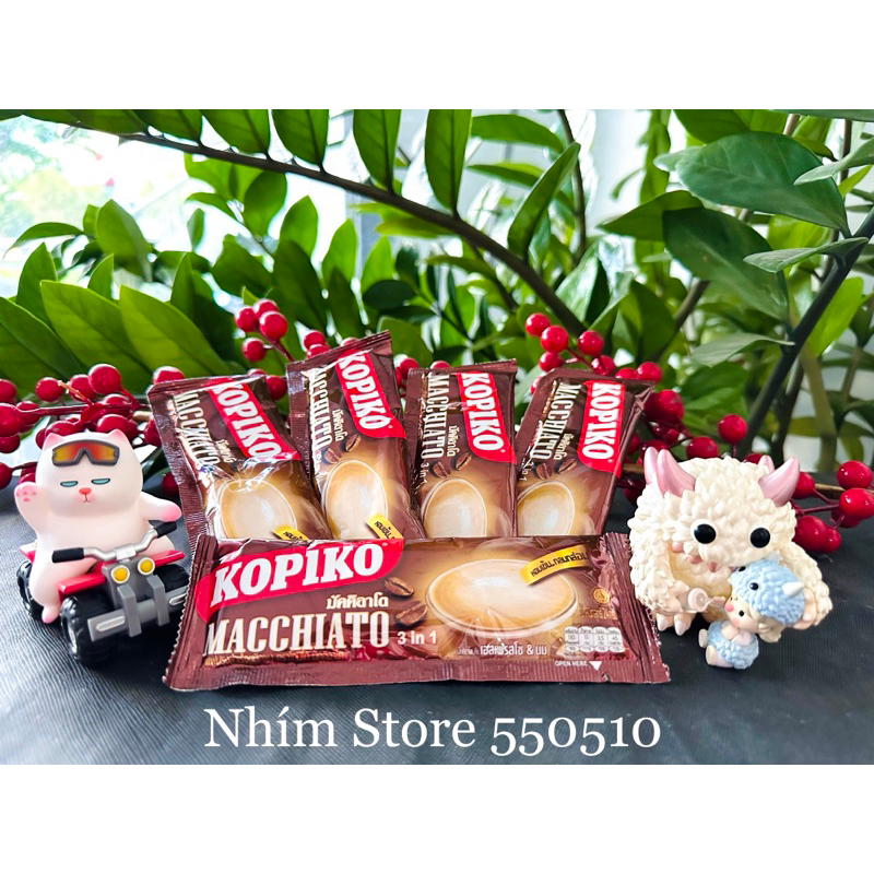 Cafe kopiko macchiato 3 in 1 Thái Lan. Túi 20 gói x 24g. Date 9-10/2024.