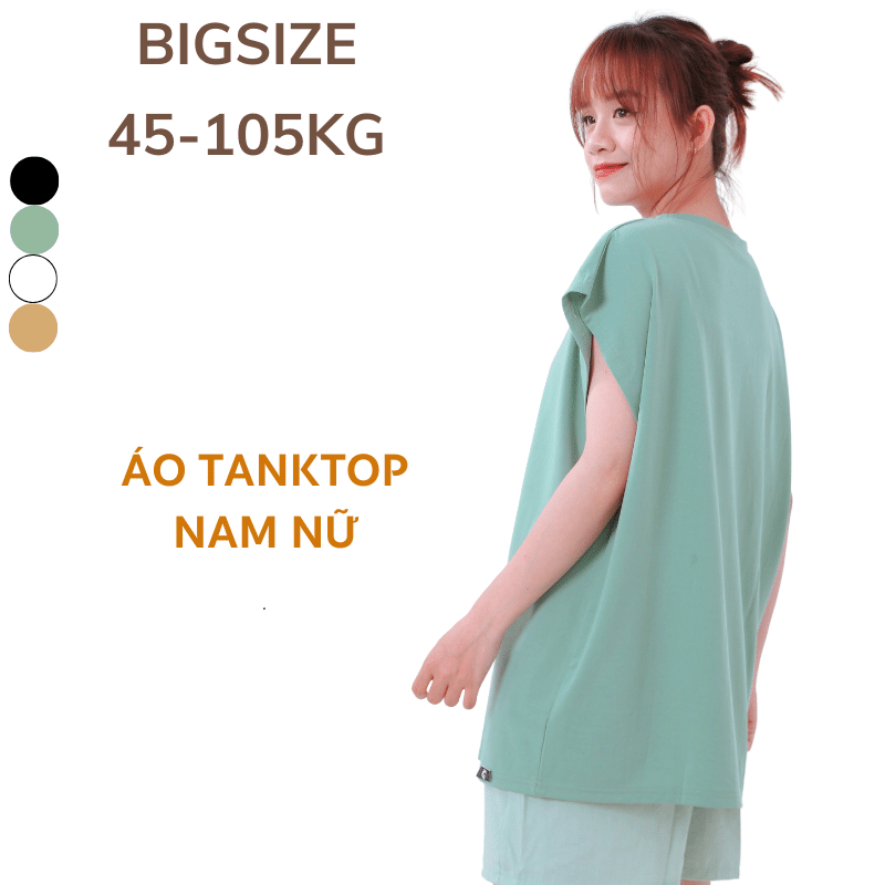 [Mã FATREND2810 giảm đến 30k tối đa 99k] BIGSIZE 40-105KG Áo thun sát nách/ba lỗ/tanktop Nam Nữ Sói Store 5 màu