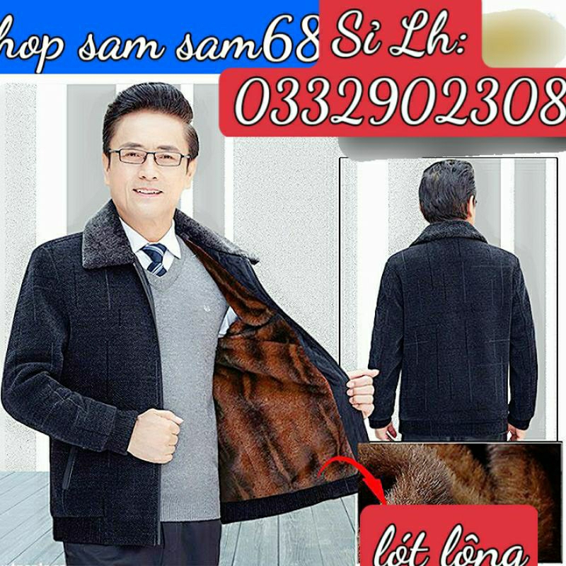 Áo khoác nam trung niên lót lông ấm mẫu mới hàng quảng châu cao cấp💥💥