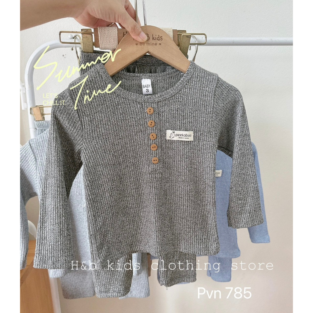 Bộ thu đông bé trai , sét bộ quần áo dài tay tăm 5 cúc đáng yêu cho bé