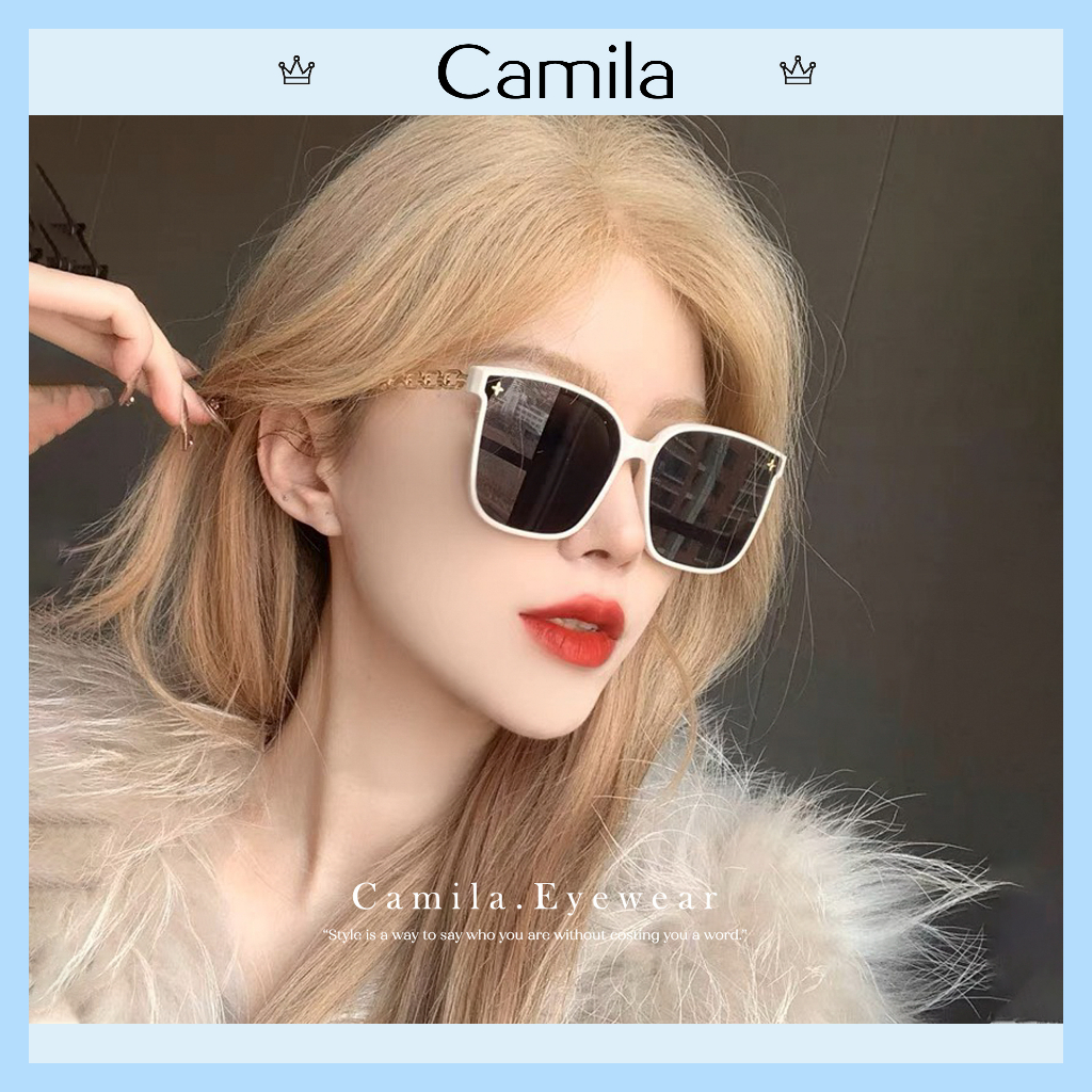 Kính mát thời trang nam nữ Camila mắt vuông gọng kim loại C2302