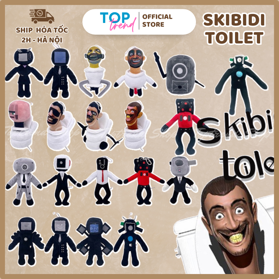 Đồ chơi mô hình Gấu bông Skibid Toilet Cameraman TV Man Titan Speaker Man Ngộ Nghĩnh - Top Trend