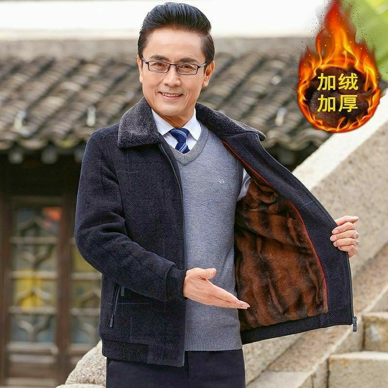 Áo khoác nam trung niên lót lông ấm mẫu mới hàng quảng châu cao cấp💥💥