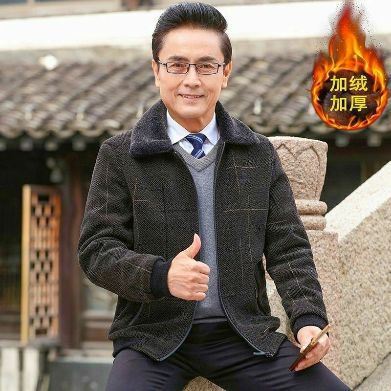 Áo khoác nam trung niên lót lông ấm mẫu mới hàng quảng châu cao cấp💥💥