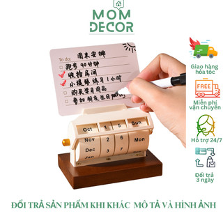 Lịch gỗ để bàn lật số decor trang trí nhà cửa, bàn làm việc, bàn học tập chất liệu gỗ mộc mạc