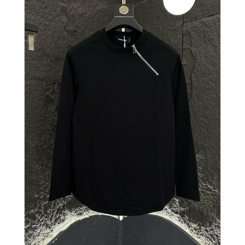 Áo Longtee Tay Dài Phối Khóa Trơn Nam Nữ Unisex