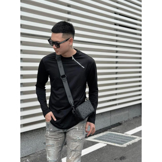 Áo longtee tay dài phối khóa trơn nam nữ unisex