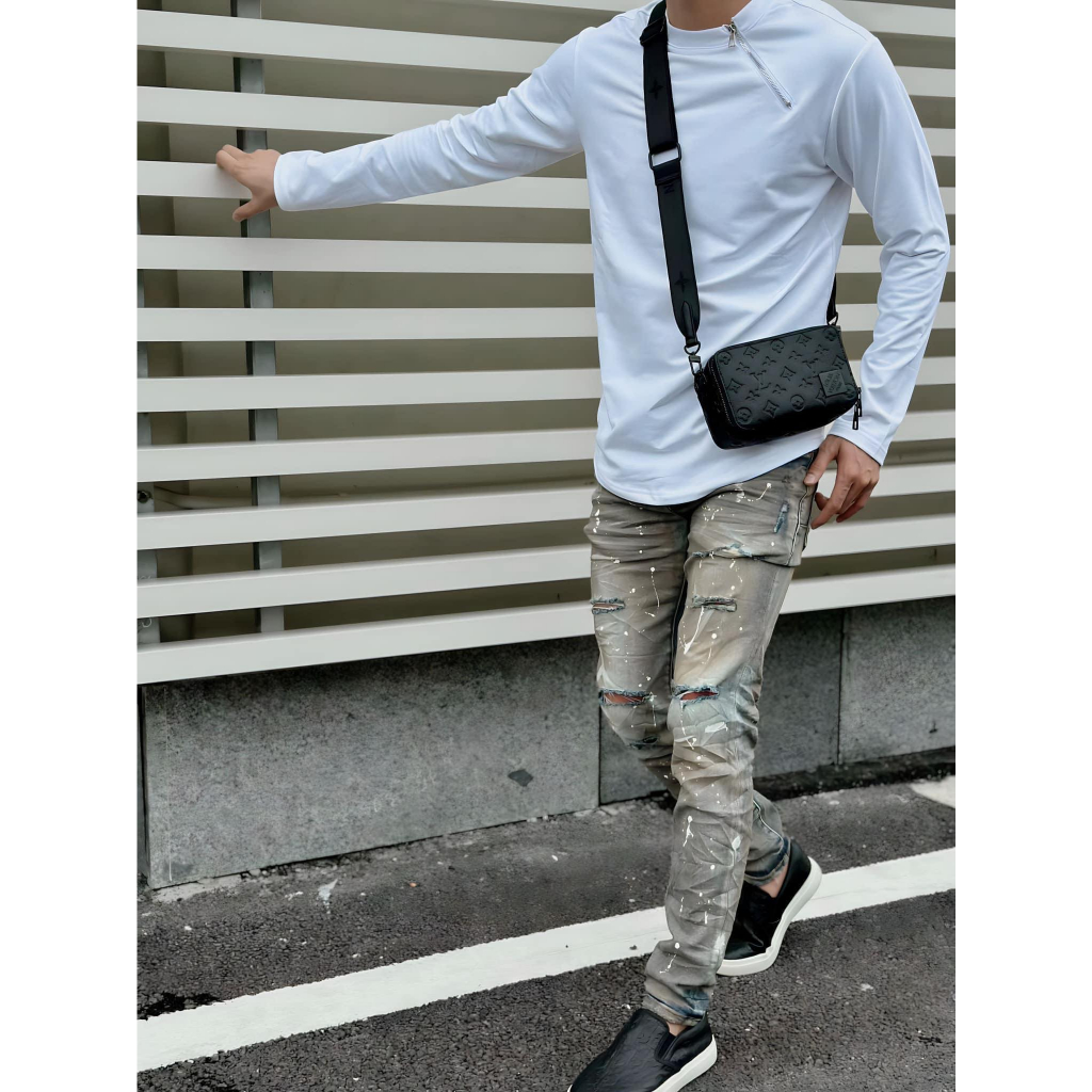 Áo Longtee Tay Dài Phối Khóa Trơn Nam Nữ Unisex