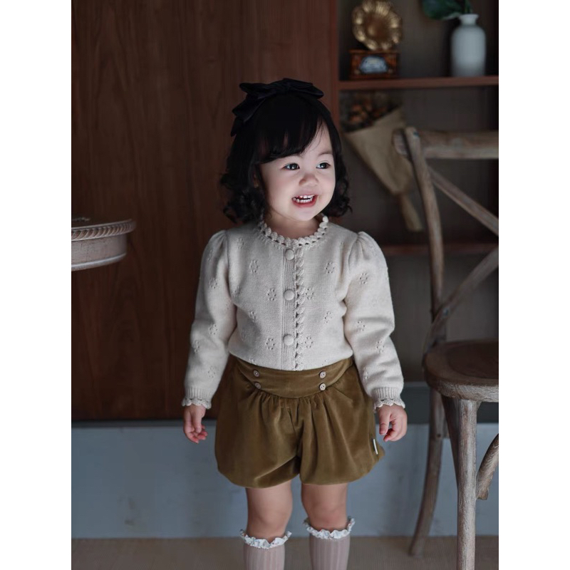 Áo cadigan len cho bé, áo len hàn quốc cho bé, áo khoác len cho bé gái, áo len bé gái