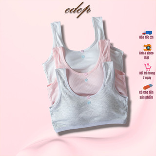 Áo Lá Học Sinh 2 Dây- Áo Bra Cotton Tăm Khuy Cài Sau Có Đệm Ngực 6020