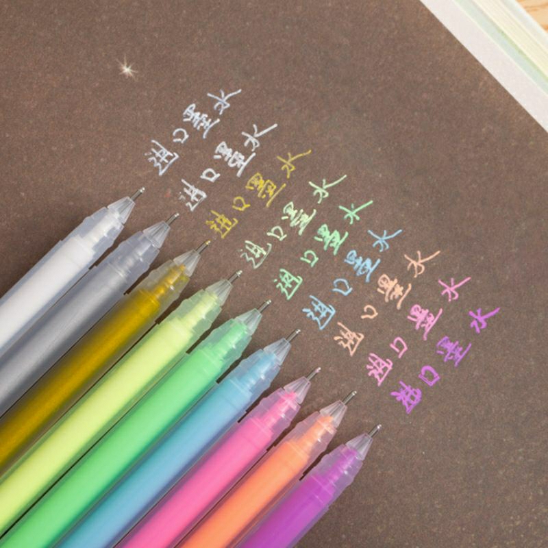 Bút gel màu sắc cầu vồng pastel, bút gel màu dung tích lớn 9 màu dành cho học sinh sinh viên