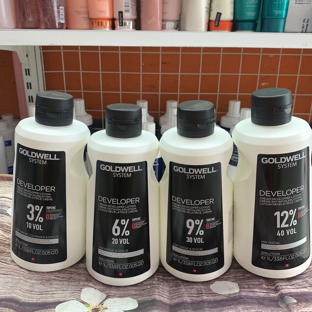 🇩🇪 Dung môi pha màu nhuộm Oxy Goldwell Topchic  1000ml