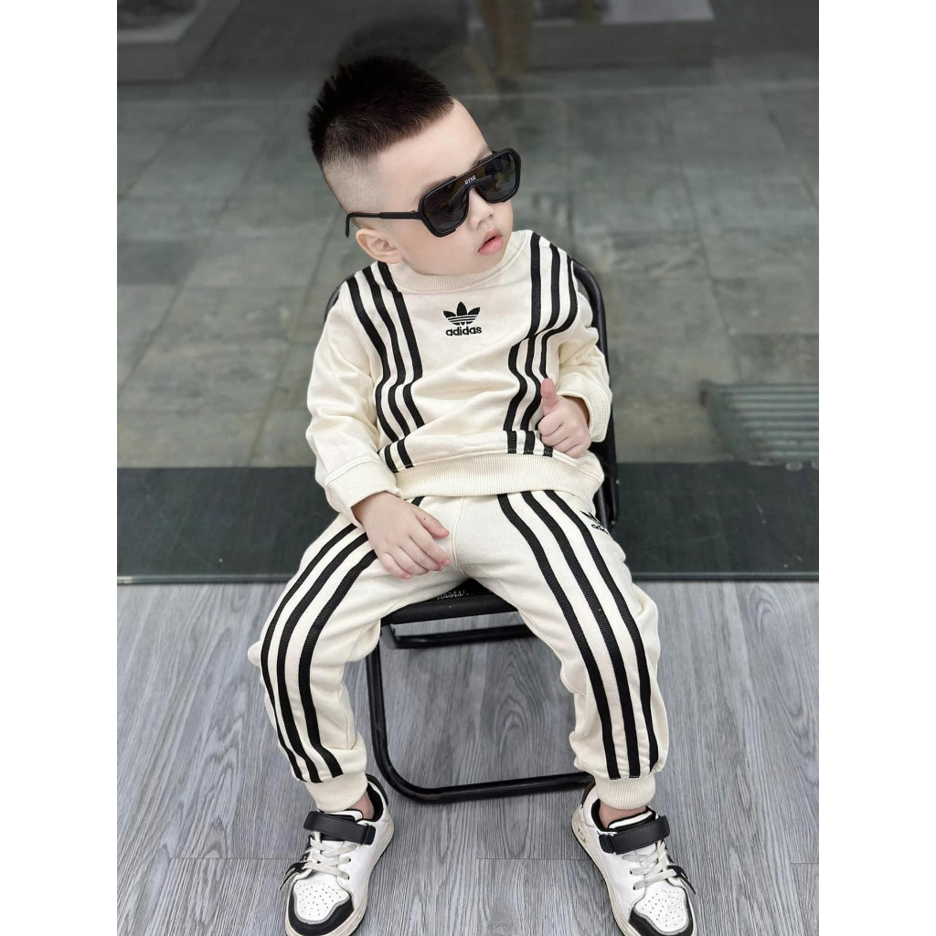 Bộ quần áo ADIDAS màu Trắng cực dày dặn sành điệu cho bé trai và bé gái  SHOP BÔM BÔM KIDS