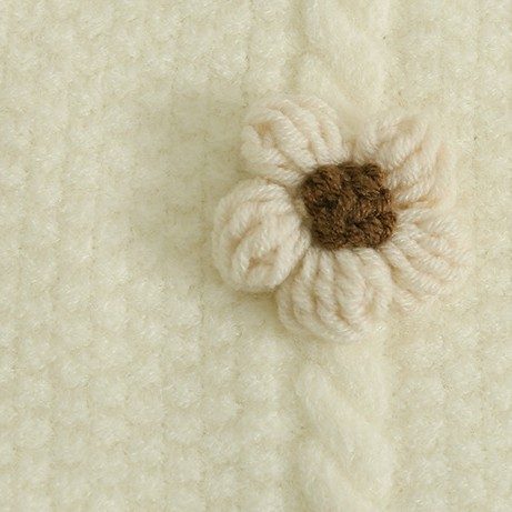 Áo gile len hàn quốc, áo dệt kim nữ không tay thêu hoa vintage GL057