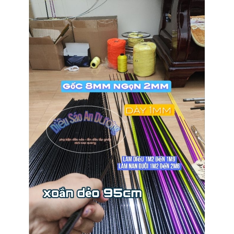 Nan Carbon Xoắn Dẻo Làm Diều 1m-2m8