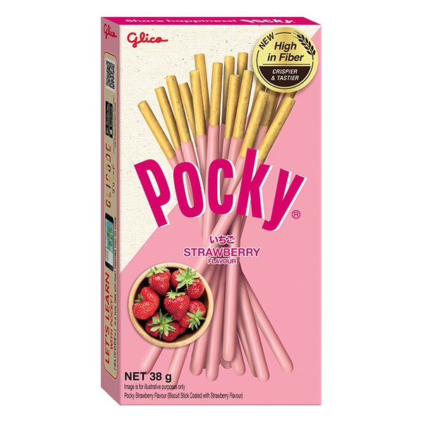 Bánh Que Glico Pocky Phủ Kem Hương Dâu Hộp 38G