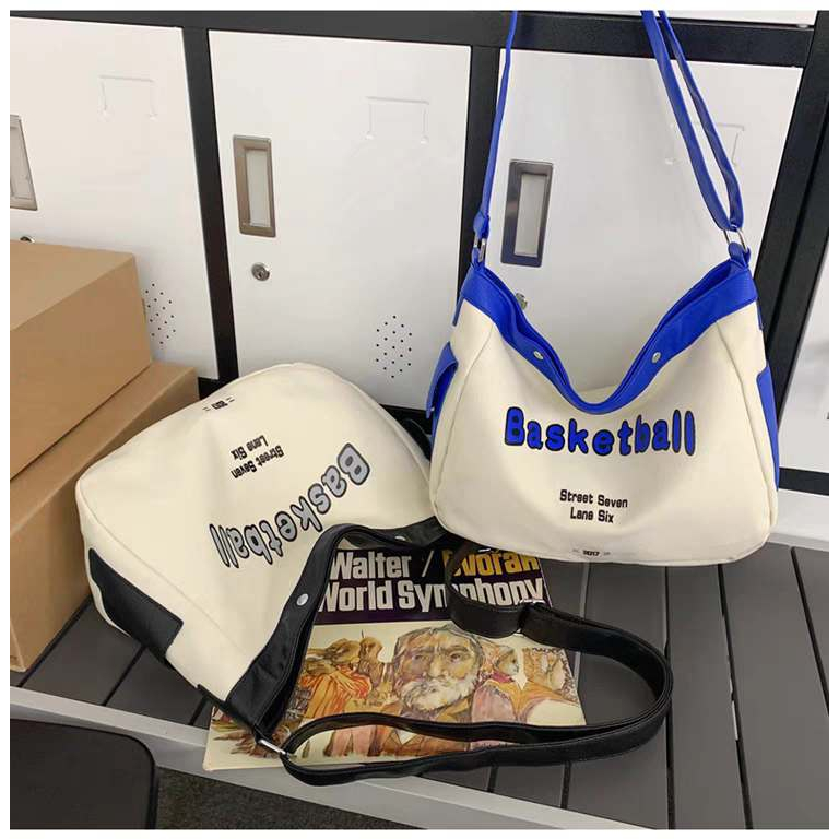 Túi đeo chéo nam nữ vải canvas vừa a4 vừa laptop basket ball phong cách thời trang đi học đi làm đi chơi đi du lịch