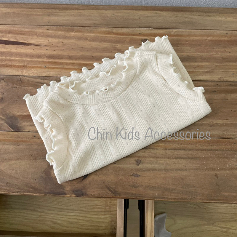 Áo ngắn tay, ,cộc tay cotton thông hơi viền bèo cho bé gái