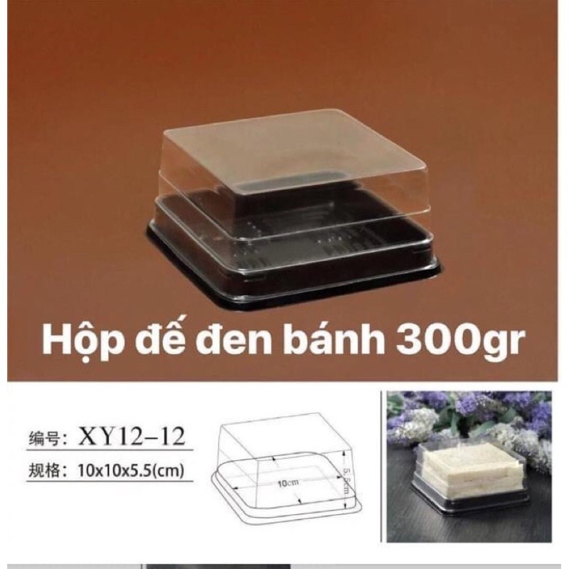 Hộp nhựa vuông đế đen XY12-12