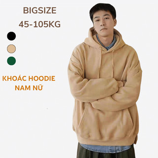 40-105kg Áo khoác hoodie nỉ nam nữ bigsize 3 màu mặc thu đông form basic