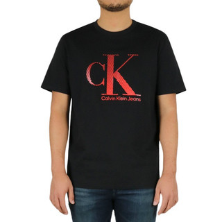 Áo thun nam calvin klein cổ tròn t-shirt white/black size s