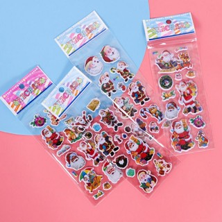 Sticker noel 3D nổi hình nhãn dán trang trí dễ thương/ Sticker giáng sinh, ông già noel, người tuyết quà tặng cho bé