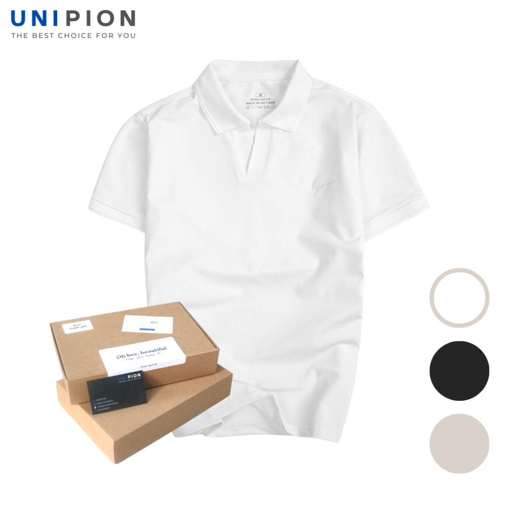 Áo thun nam có cổ, Áo polo nam cổ chữ V chất vải cá sấu Cotton CVC cao cấp co giãn thoáng mát - AT171