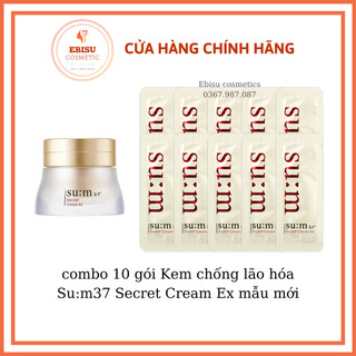 combo 10 gói Kem chống lão hóa Su:m37 Secret Cream Ex mẫu mới_𝗘𝗯𝗶𝘀𝘂 𝗰𝗼𝘀𝗺𝗲𝘁𝗶𝗰𝘀