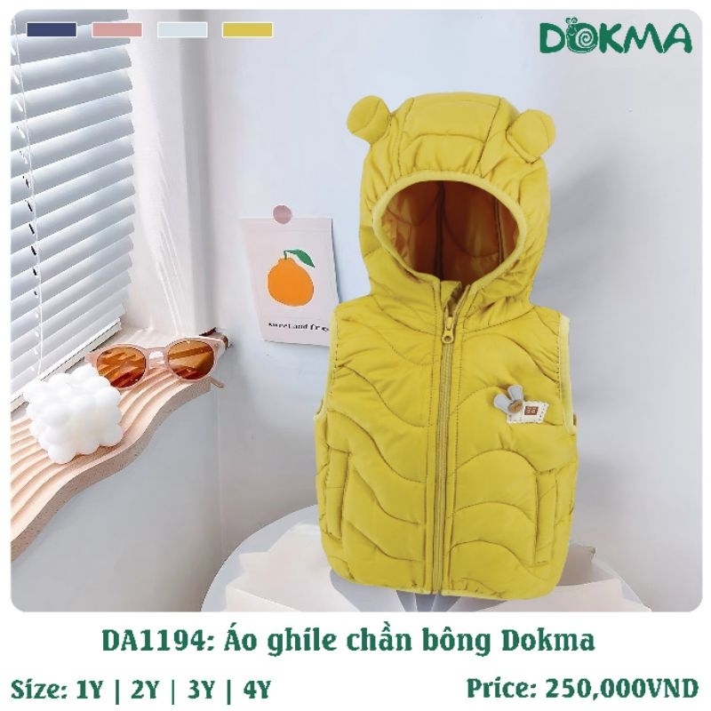 Áo gile phao trần bông Dokma cho bé trai, bé gái 1-4Y DA1194