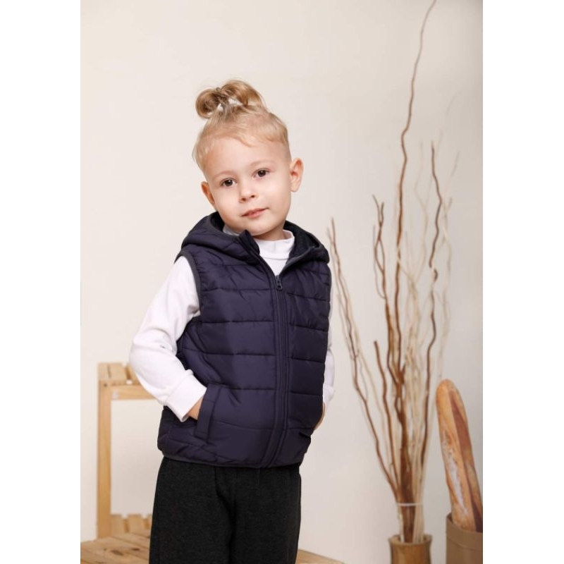 Áo gile phao trần bông Dokma cho bé trai, bé gái 1-4Y DA1194