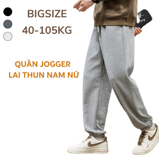 40-105kg Quần Jogger Nam Nữ Bigsize Ống Rộng Lai Thun Thời Trang