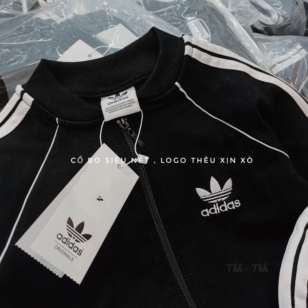 Bộ quần áo ADIDAS chữ thêu kèm họa tiết sọc hot trend cho bé trai và bé gái  SHOP BÔM BÔM KIDS