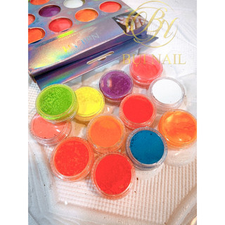 BỘT DẶM OMBRE NAIL MÀU DẠ QUANG PHONG CÁCH CHÂU ÂU 12 MÀU