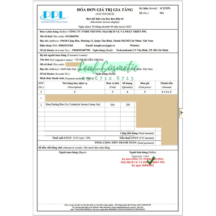 Kem dưỡng ẩm hoa cúc Kiehls Calendula Serum-Infused Water Cream