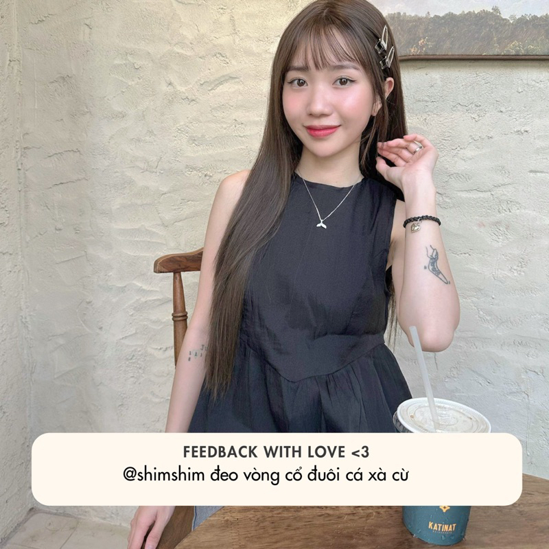 Dây chuyền nữ đá ZIRCON CZ 5A mặt đuôi cá NHÀ CÚ màu bạc dễ thương phong cách hàn quốc 6977