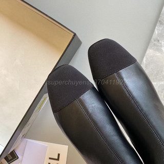 bốt cn gót thấp ,boot chane.l da khoá kéo bít mũi fullbox