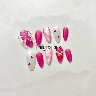 Nail box - nailbox thiết kế - charm nơ nail - móng up - L122