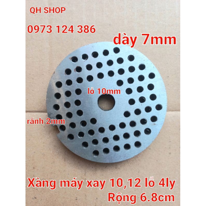 Xàng lỗ 4ly dùng cho đầu đùn 10 và 12 đùn thịt ,cua ,cá ,làm cám gà