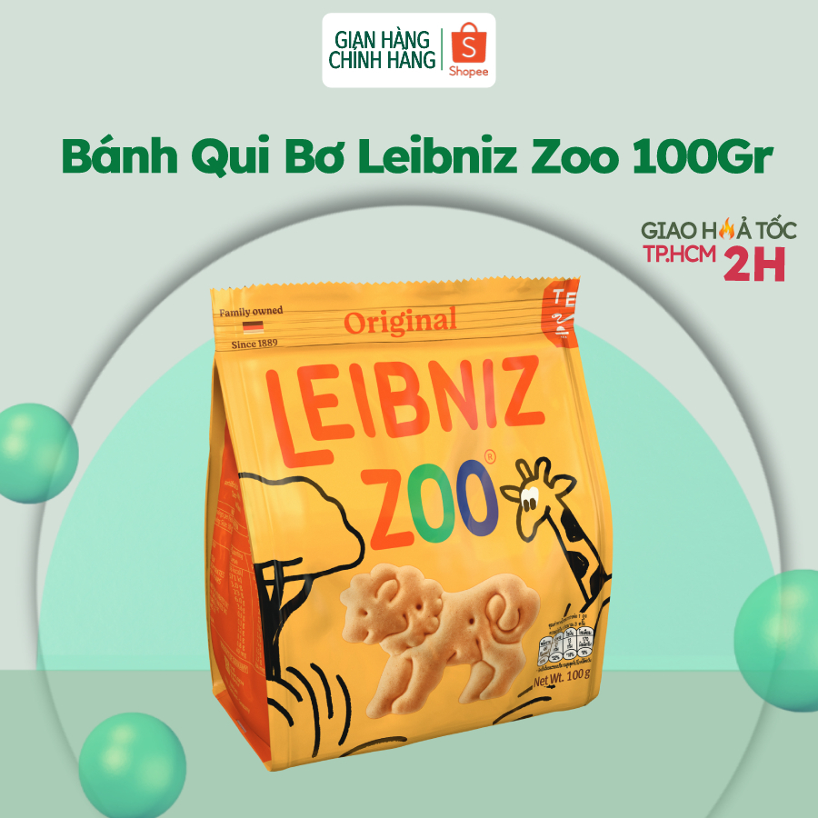 Bánh Quy Cho Bé Từ 1 tuổi Hình Động Vật thương hiệu Leibniz Zoo nhập khẩu Đức loại 100g