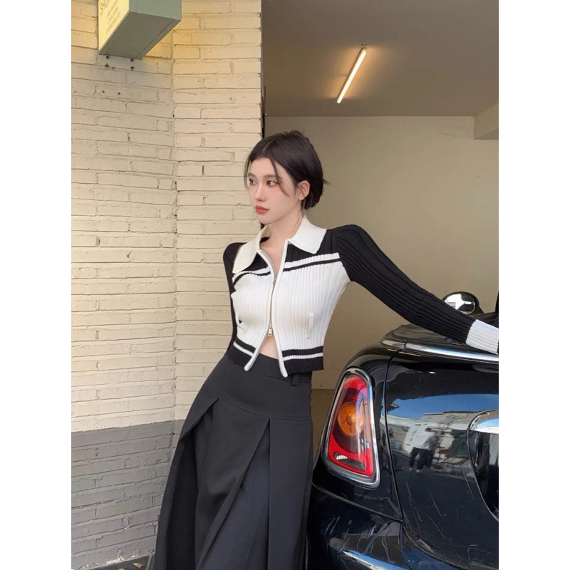 CHOUCHUU Áo len kiểu body thời trang thu đông cho nữ