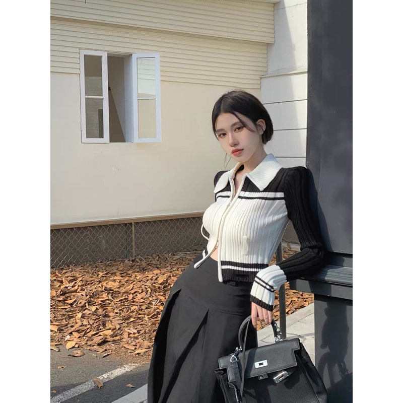 CHOUCHUU Áo len kiểu body thời trang thu đông cho nữ