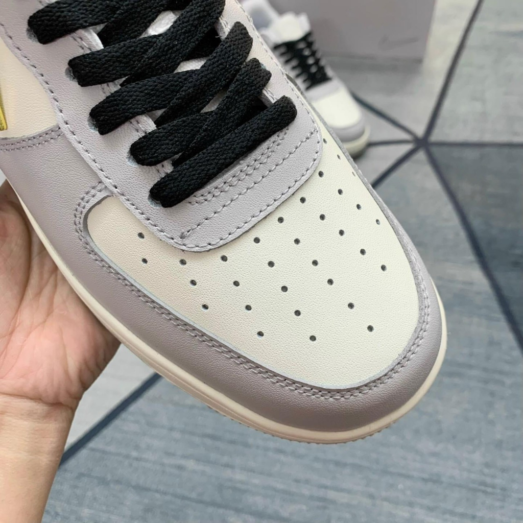 Giày Thể Thao AF1 Xám Móc Đen Nam Nữ,Giày Sneakers Air Force 1 Xám Vệt Đen Bàn Chải Siêu Hot 2023 Cao Cấp