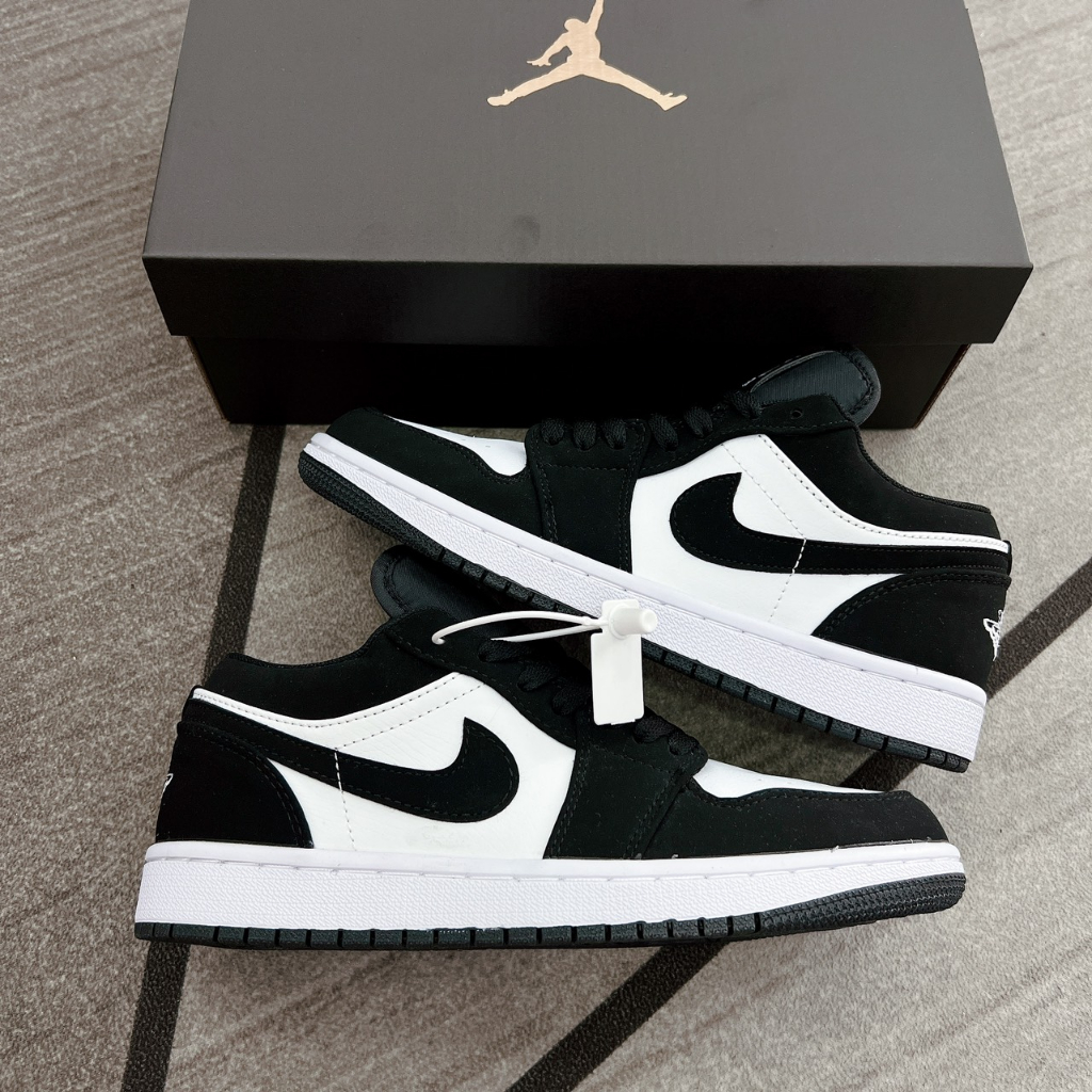 Giày jordan cổ thấp đen trắng, giày jordan 1 low panda nam nữ bản cao cấp full pk