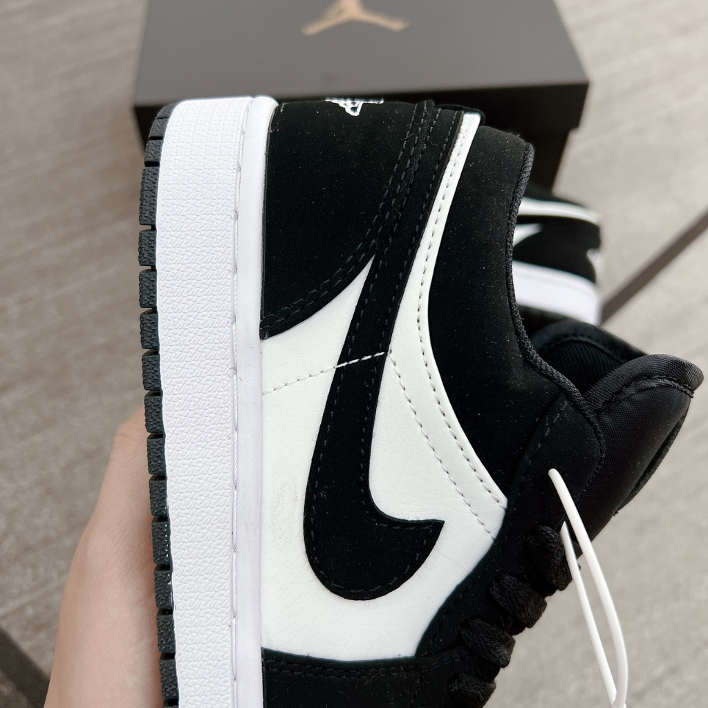 Giày jordan cổ thấp đen trắng, giày jordan 1 low panda nam nữ bản cao cấp full pk